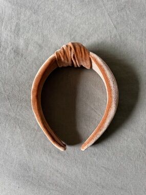 Etsy Top Knot Headband - Medium Orange Velvet
